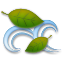 LG leaf fluttering in wind emoji image