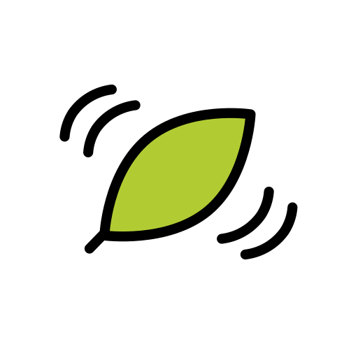 Openmoji leaf fluttering in wind emoji image