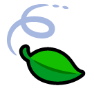 SoftBank leaf fluttering in wind emoji image