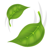Whatsapp leaf fluttering in wind emoji image