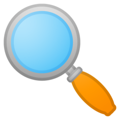 Google left-pointing magnifying glass emoji image