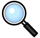 SoftBank left-pointing magnifying glass emoji image