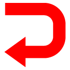au by KDDI leftwards arrow with hook emoji image