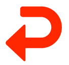 SoftBank leftwards arrow with hook emoji image