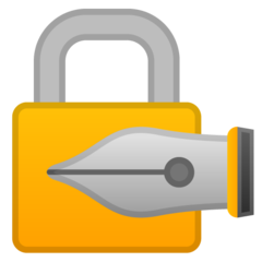 Google lock with ink pen emoji image