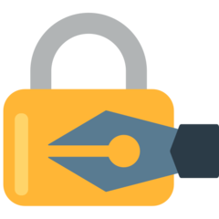 Mozilla lock with ink pen emoji image