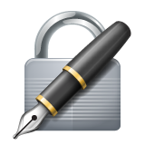 Whatsapp lock with ink pen emoji image