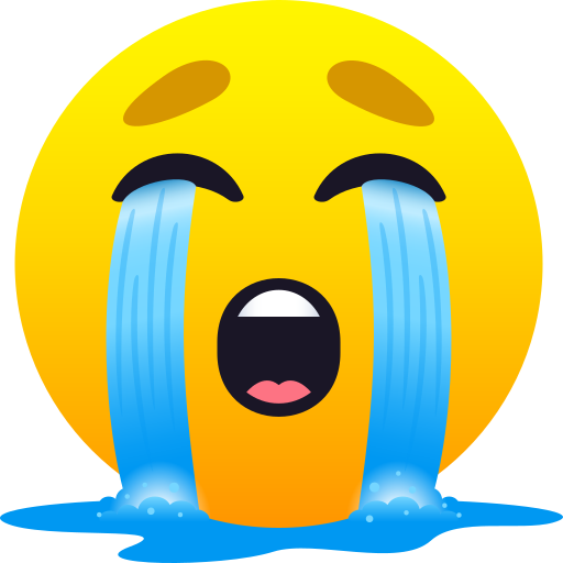 JoyPixels loudly crying face emoji image