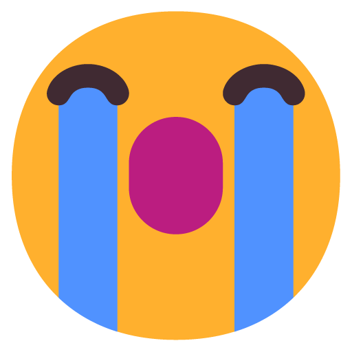 Microsoft loudly crying face emoji image