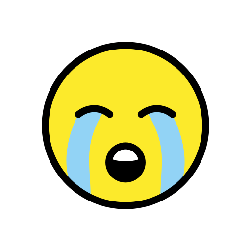 Openmoji loudly crying face emoji image