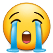 Samsung loudly crying face emoji image