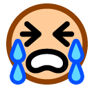 SoftBank loudly crying face emoji image