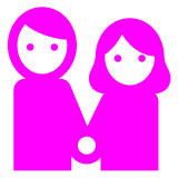 Docomo man and woman holding hands emoji image