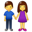 Samsung man and woman holding hands emoji image