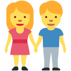 Twitter man and woman holding hands emoji image