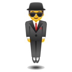 Google man in business suit levitating emoji image