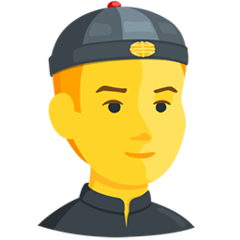 Facebook Messenger man with gua pi mao emoji image