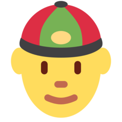 Twitter man with gua pi mao emoji image