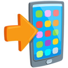 Facebook Messenger mobile phone with rightwards arrow at left emoji image