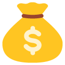 Toss money bag emoji image