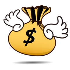 Emojidex money with wings emoji image