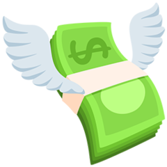 Facebook Messenger money with wings emoji image
