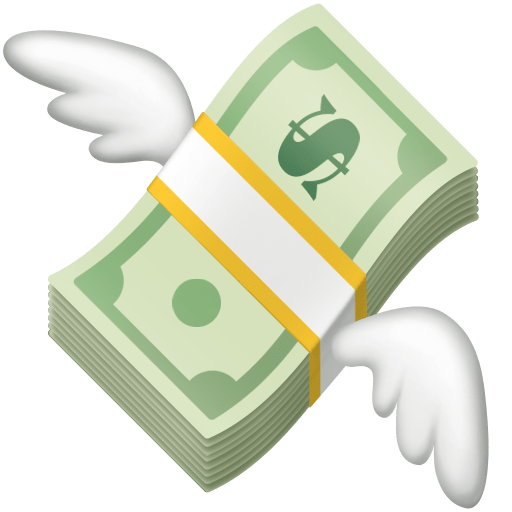 Facebook money with wings emoji image