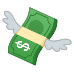 Google money with wings emoji image