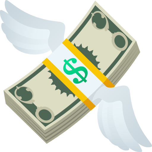 JoyPixels money with wings emoji image