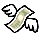 SoftBank money with wings emoji image