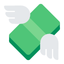 Toss money with wings emoji image