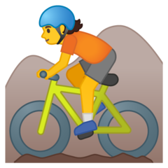 Google mountain bicyclist emoji image