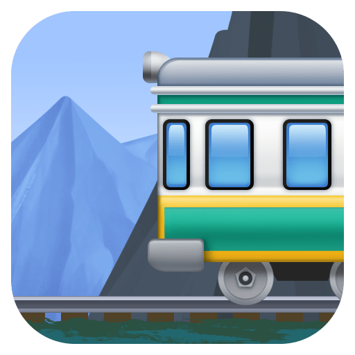 Facebook mountain railway emoji image