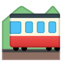 Google mountain railway emoji image