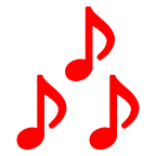 au by KDDI multiple musical notes emoji image