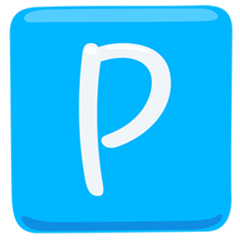 Facebook Messenger negative squared latin capital letter p emoji image
