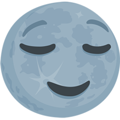 Facebook Messenger new moon with face emoji image