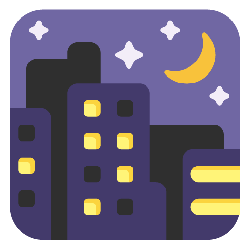 Microsoft night with stars emoji image