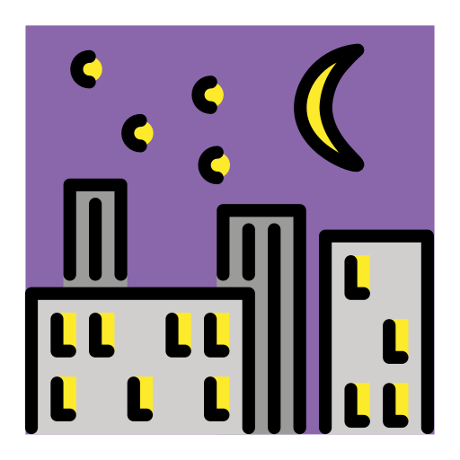 Openmoji night with stars emoji image