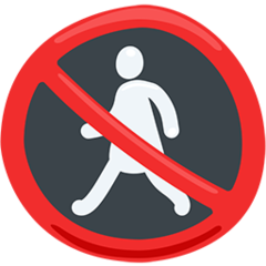 Facebook Messenger no pedestrians emoji image