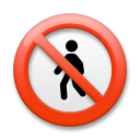 LG no pedestrians emoji image