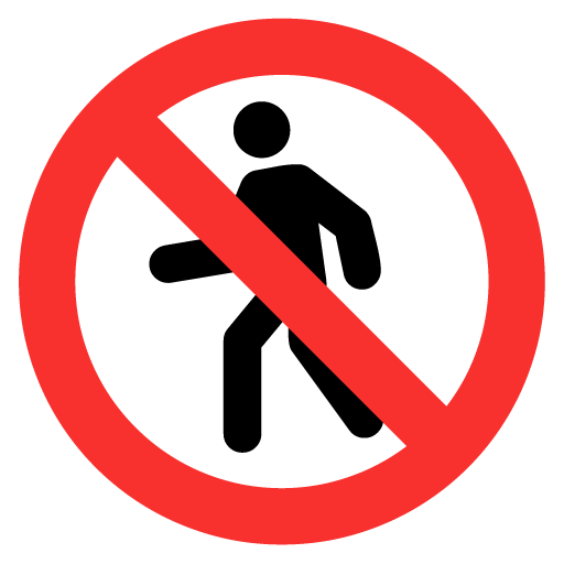 Microsoft no pedestrians emoji image