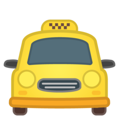 Google oncoming taxi emoji image