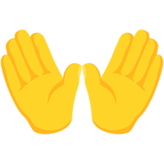 Facebook Messenger open hands sign emoji image