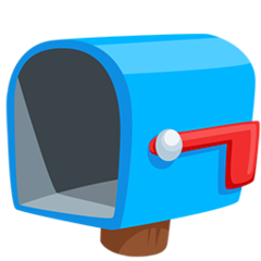 Facebook Messenger open mailbox with lowered flag emoji image