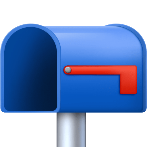 Facebook open mailbox with lowered flag emoji image