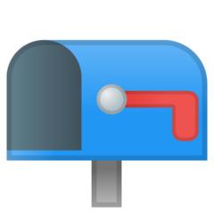 Google open mailbox with lowered flag emoji image