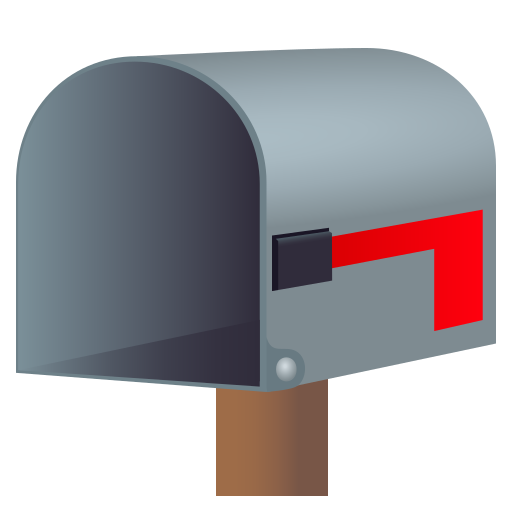 JoyPixels open mailbox with lowered flag emoji image