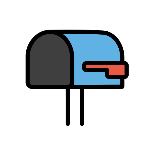 Openmoji open mailbox with lowered flag emoji image