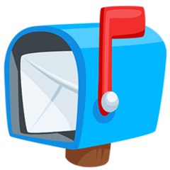 Facebook Messenger open mailbox with raised flag emoji image